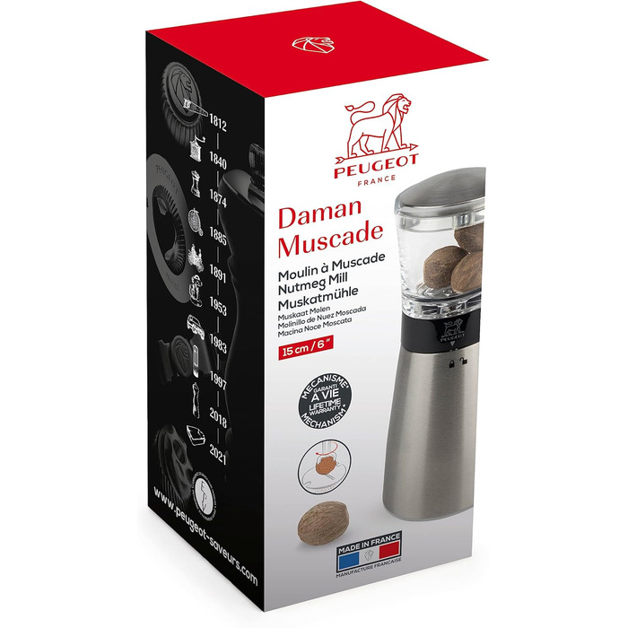 Мускатная мельница нержавеющая сталь 15 см, 33088 Daman