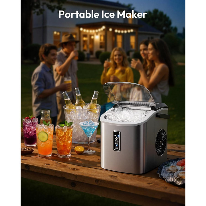 Компактный льдогенератор 1,1 л серебряный EUHOMY