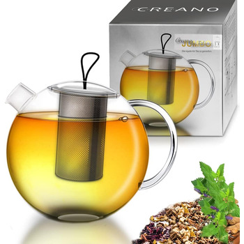 Чайник заварювальний скляний 1,5 л з фільтром для чаю Creano