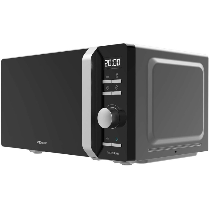Мікрохвильова піч Cecotec Inverter - об&39єм 19 л - розморожування, нагрівання та приготування - інвертор Proclean 5010. 700 Вт, 5 рівнів потужності, світлодіодний дисплей, поворотний стіл 245 мм, таймер, 8 програм, чорний цифровий