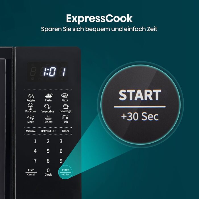 Мікрохвильова піч Hisense H20MOBP1HI / 700 Вт / InverterTech / Керамічне покриття / Преміальне скло / Виготовлена на замовлення, багатофазне приготування / Функція розморожування / 5 рівнів потужності / Блокування від дітей / Чорна (20 л, цифрове керуванн
