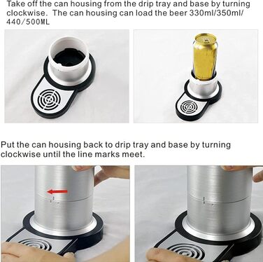 Міні-пивоварня для розливного пива з банок, піноутворювач для пива, компактний диспенсер для пива. Перетворіть кожну банку на справжнє розливне пиво Ідеальний подарунок чоловікові на день народження, День батька або для любителя пива. Сріблястий колір.