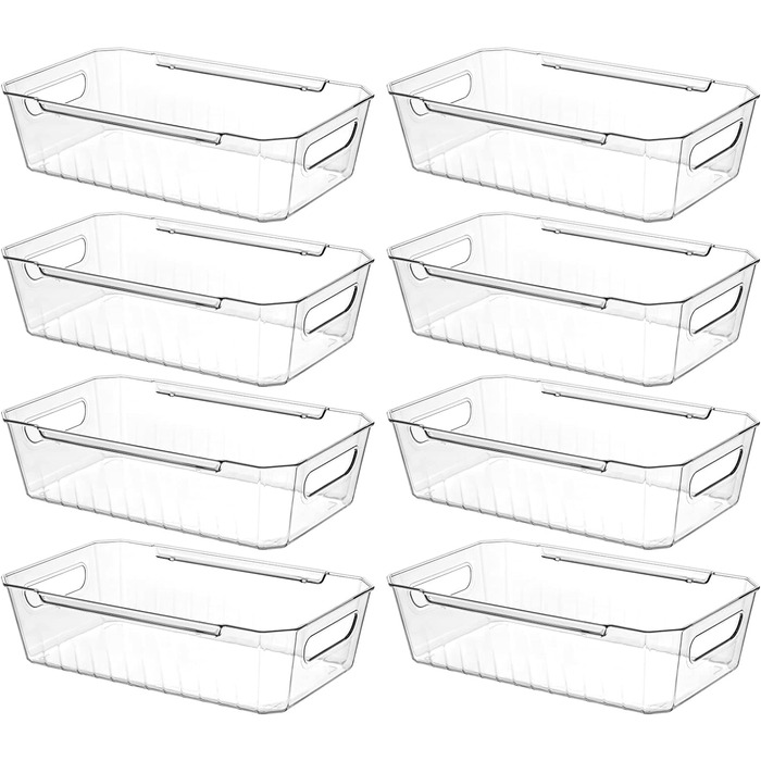 Набір органайзерів для холодильника Lifewit 8 шт. , контейнер для зберігання контейнера для зберігання холодильника Прозорий контейнер для зберігання Коробки-органайзери для кухонної морозильної камери, стільниця комори, без бісфенолу А 8 шт.