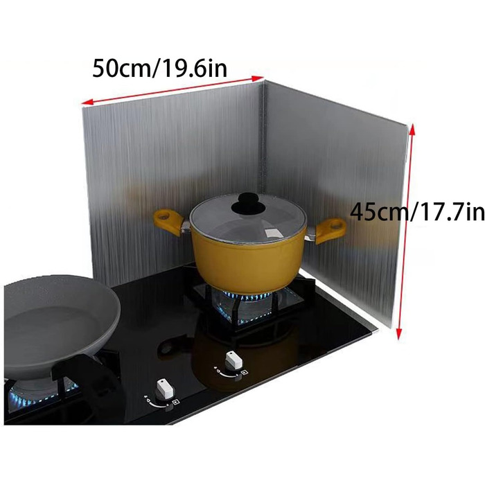Кухонний фартух, складана стінка, захист від бризок, масляний бар&39єр, плита, складаний, нержавіюча сталь, жироварка, кухонний фартух (45x50 см)