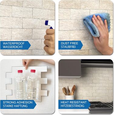 Самоклеюча наклейки на плитку 29,8 х 25,6 см 10 шт M MOFIT