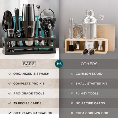 Набір для коктейлів 16 предметів чорний Bare Barrel
