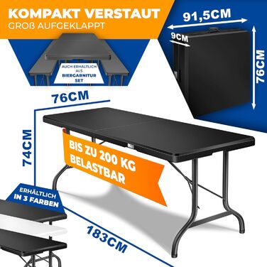 Стіл-фуршет для кемпінгу 183 х 86 х 74 см KESSER