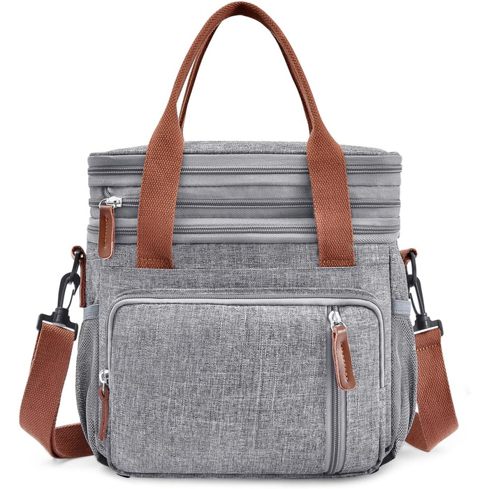 Преміальна ізольована сумка-холодильник, тканина Оксфорд з регульованими ремінцями, двошарова термосумка для кемпінгу на свіжому повітрі, сіра