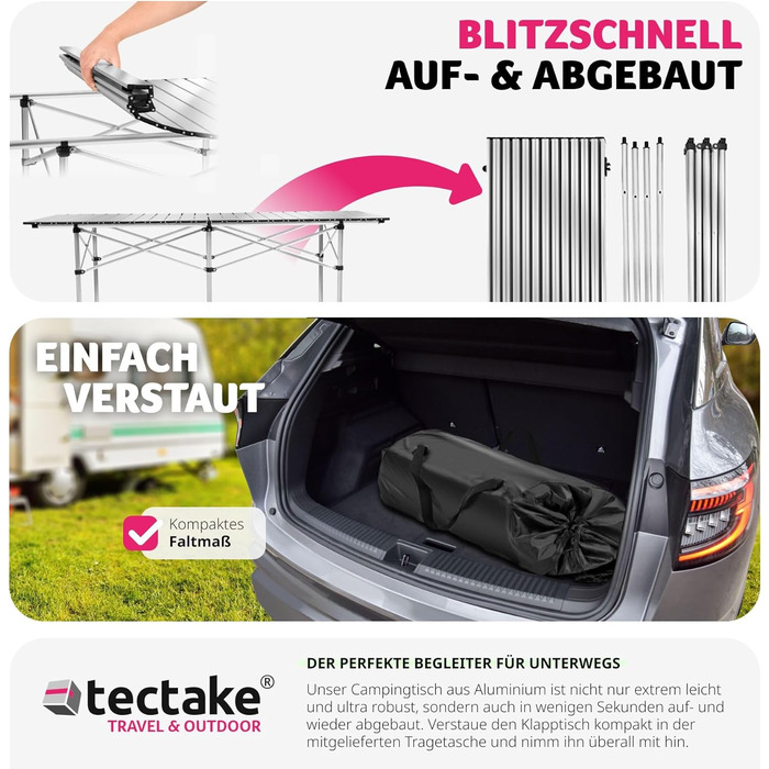 Кемпинговый стол 140 x 70 x 70 см tectake