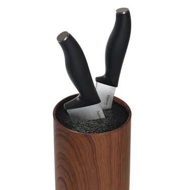 Подставка Fissman для кухонных ножей и ножниц 11x22 см круглая, цвет ДЕРЕВО пластик (12876)