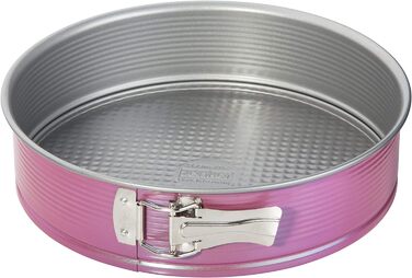 Креативная студийная пружинная форма Ø 26 см, форма для выпечки с плоским дном, круглая форма для выпечки с антипригарным покрытием, креативная выпечка (цвет розовый, серебристый), количество, 7480