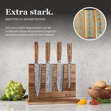 Набір кухонних ножів Wakoli Sycamore Damascus, 6 предметів ядро з VG10 (67 шарів), твердість 602 HRC, ручки з клена, хлібний ніж із серрейторною заточкою, магнітний тримач для ножів, професійні ножі для точного нарізання (каштановий колір)