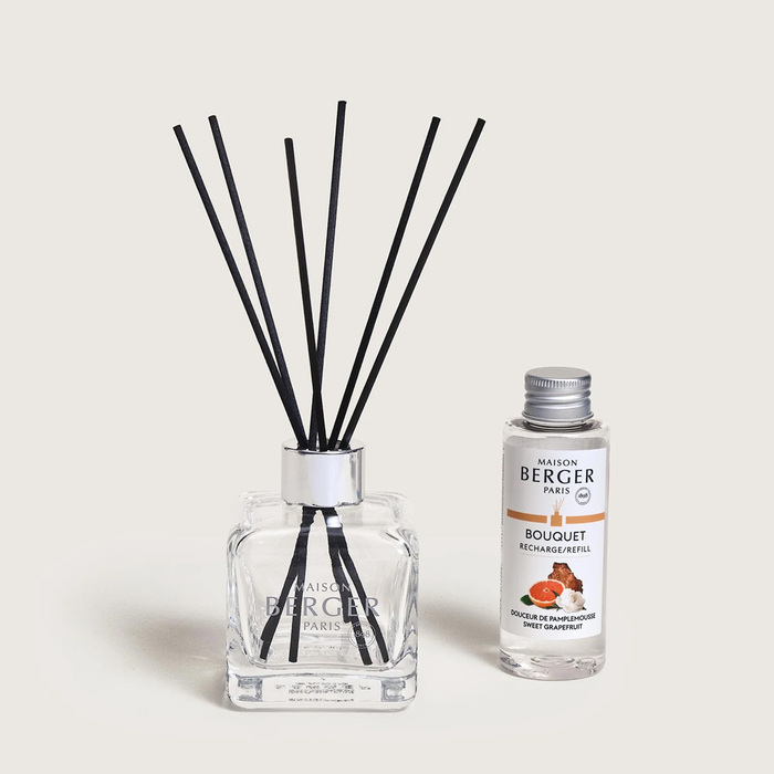 Дифузор Maison Berger Paris ICE CUBE, 180 мл + Наповнювач з ароматом SWEET GRAPEFRUIT, 100 мл