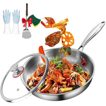 Нова сковорода Tovara Titanium Pro, титанова сковорода з кришкою, антипригарна сковорода, титанова сковорода 28 см для приготування їжі, ідеально підходить для будь-якої плити (з кришкою, 28 см) з кришкою 28 см, 2026