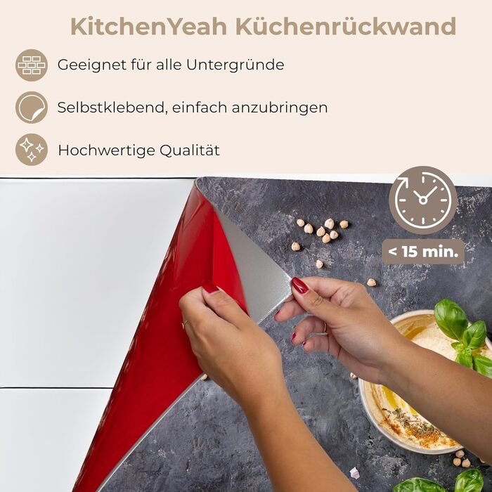 Кухонний фартух 60x80 см Самоклеючий захисний екран для кухні Кухонний фартух Кухонні фасади Кухонні фартухи Кухонна стіна Вода - Пейзаж - (Десерт - Базилік, 60 x 80 см)