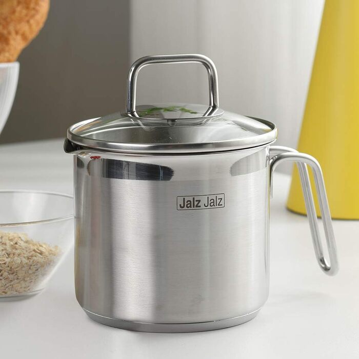 Кастрюля из нержавеющей стали со стеклянной крышкой 1.9 л jalz jalz
