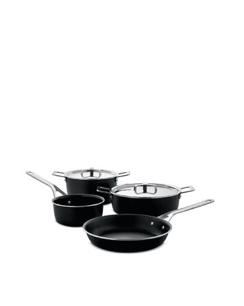 Набір посуду 4 предмети, чорний Pots & Pans Alessi