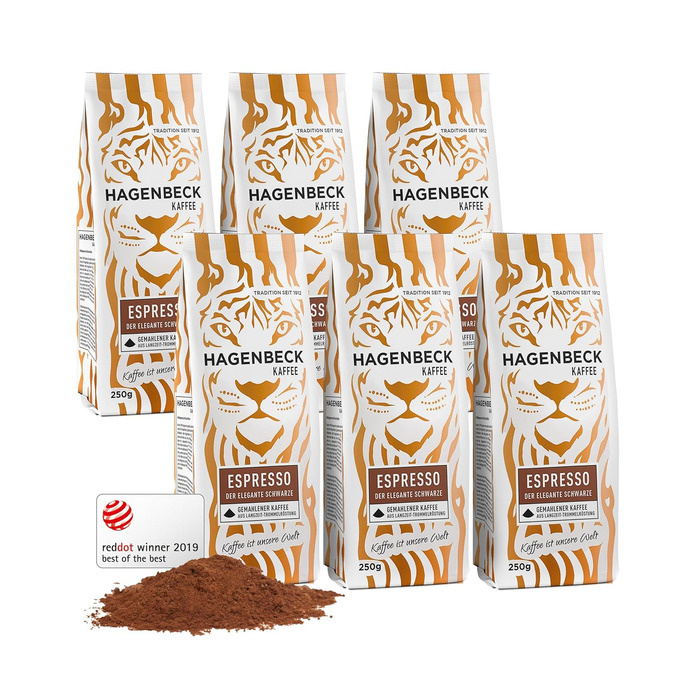 Кава - Кав&39ярня - Смажена кава - Мелені кавові зерна - 250 г - 100 арабіка - Ароматна - Традиційна кавова суміш (Еспресо, 250 г (6 шт.))