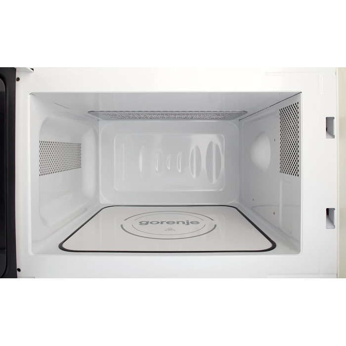 Мікрохвильова піч Gorenje MO20A3WH / 20 л / 800 Вт / AquaClean / AutoMenu / Сенсорне керування / LED-дисплей / Функція розморожування / 5 рівнів потужності / Блокування від дітей / Білий (Класичний, Бежевий)