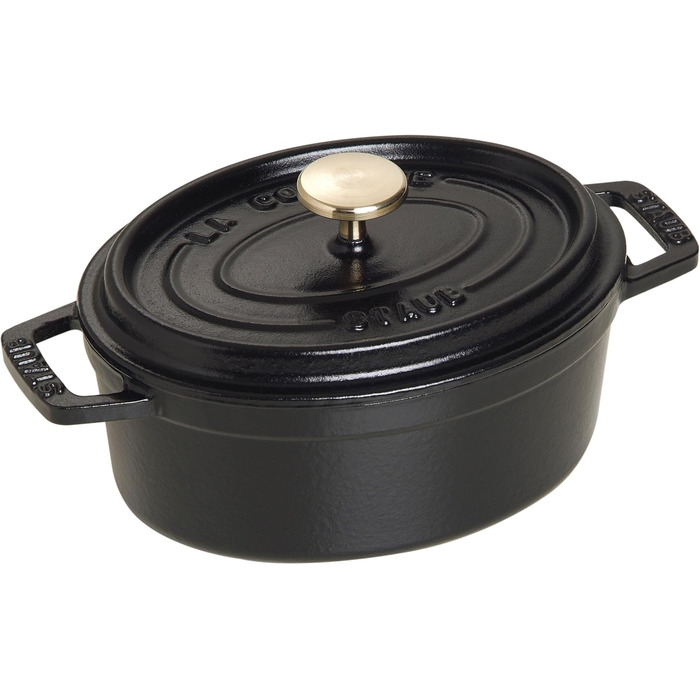 Чавунна жаровня/кокотниця STAUB, овальна 6,7 л, (15 см, чорна)