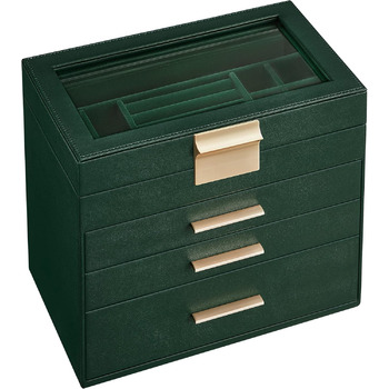 Органайзер для ювелірних виробів 4-рівневий темно-зелений SONGMICS