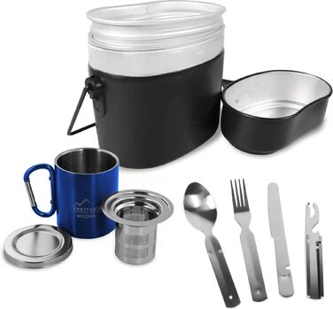 Набір туристичного посуду та столових приладів 8-в-1 normani