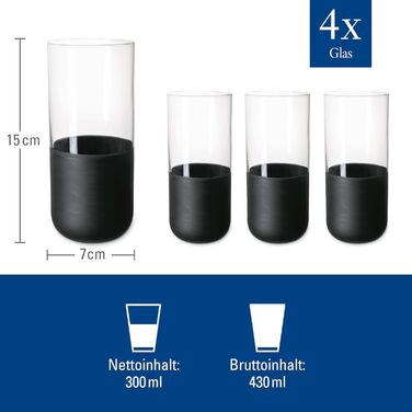 Набір келихів для лонгдрінків 4 шт 300 мл  Manufacture Rock Villeroy & Boch
