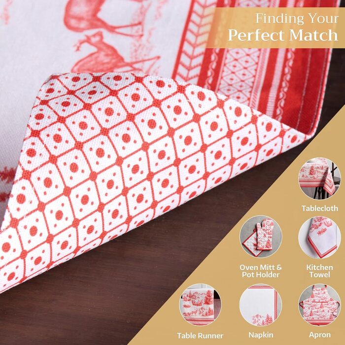 Бавовняні килимки для серветок, набір з 4 шт. , декоративні килимки для серветок, пасхальні килимки, що миються, для свят, вечерь, весни, літа (33 см x 48 см) (25 - Зимова радість), 39Hermine 100