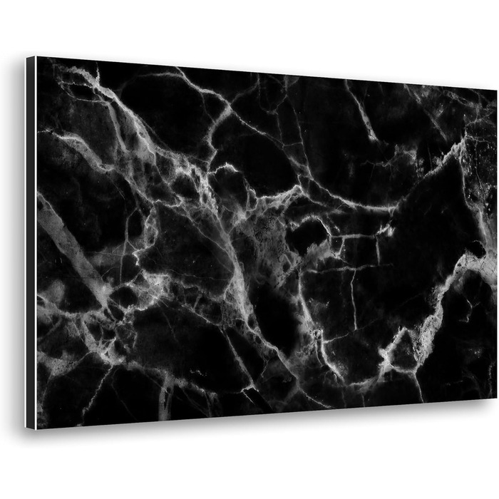 Алюмінієвий кухонний фартух CREARREDA, виготовлений в Італії, захищає плиту та стіну, миється та легко встановлюється, металевий фартух, 48 x 72 см (чорний мармур)