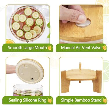 Диспенсер для напитков стеклянный с краном 5 л Hiziwimi