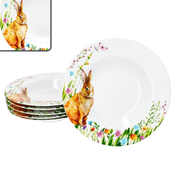 Набір із 6 тарілок для супу на Великдень 150 мл MamboCat