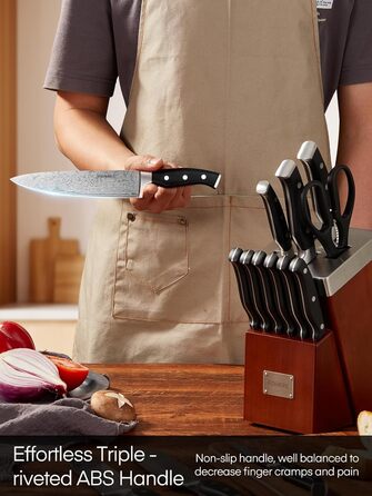 Набор кухонных ножей с самозаточным блоком FOHERE