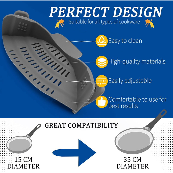 Силиконовые дуршлаги с зажимом 2 шт KATLKIU
