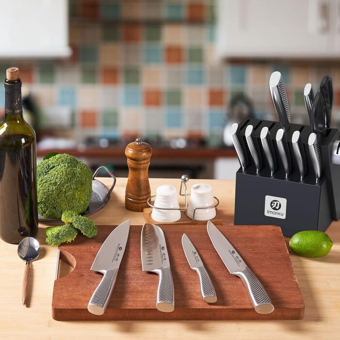 Набір ножів 14 предметів у деревяному блоці imarku