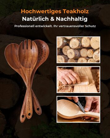 Набір кухонних аксесуарів із натурального тикового дерева 10 предметів Mooues