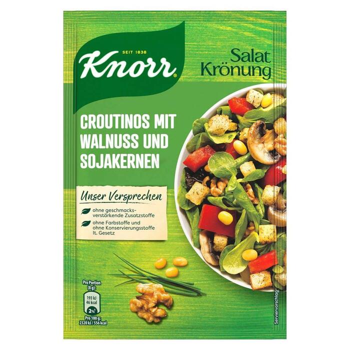 Салатні крутони Knorr з цибулею для смачного салату без додавання підсилювачів смаку 20 шт. 25 г (25 г (2 шт.))