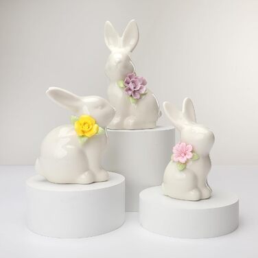 Набір керамічних фігурок пасхального зайчика 3 шт WWT