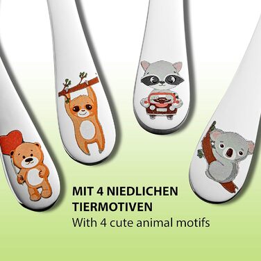 Детские столовые приборы Зверушки, набор 4 предмета Koru Kids