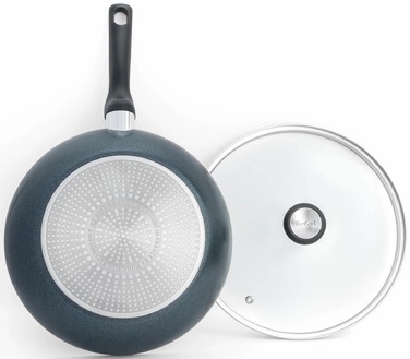 Tefal Сковорода ВОК з кришкою Generous Cook, 28см, алюміній, бакеліт, скло, чорний