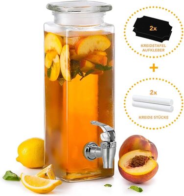 Скляний диспенсер для напоїв 2,5 л Mary's KITCHEN TOOLS