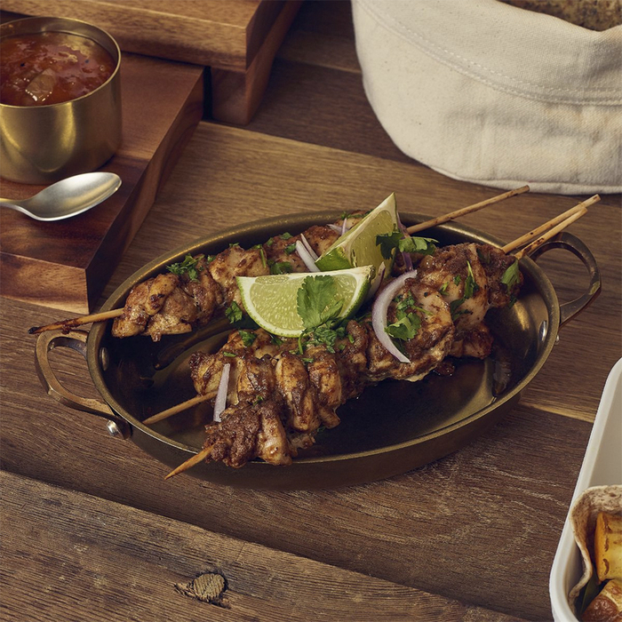 Сковорода для подачи 24.5*17.5 см, 1000 мл, овальная, металлическая, Gold Vintage Steel, GenWare