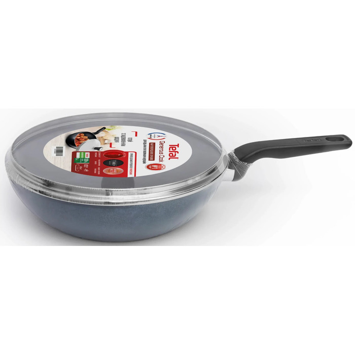 Tefal Сковорода ВОК з кришкою Generous Cook, 28см, алюміній, бакеліт, скло, чорний