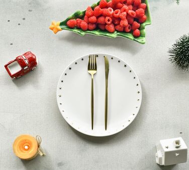 Модна різдвяна скатертина з золотими сніжинками та ялинками, оленями 140x110 см, зимова пташка, стійка до плям, столова білизна, кухонна прикраса, вечірній декор, зелений (100 x 100 см (квадратний), зелений)