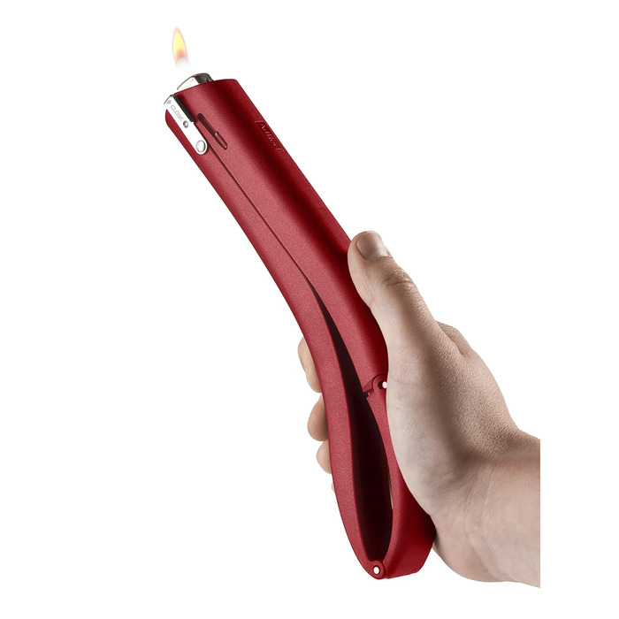 Подовжувач запальнички FIRE Finger, в т.ч. одноразова запальничка, пластик/нержавіюча сталь (червоний), 22