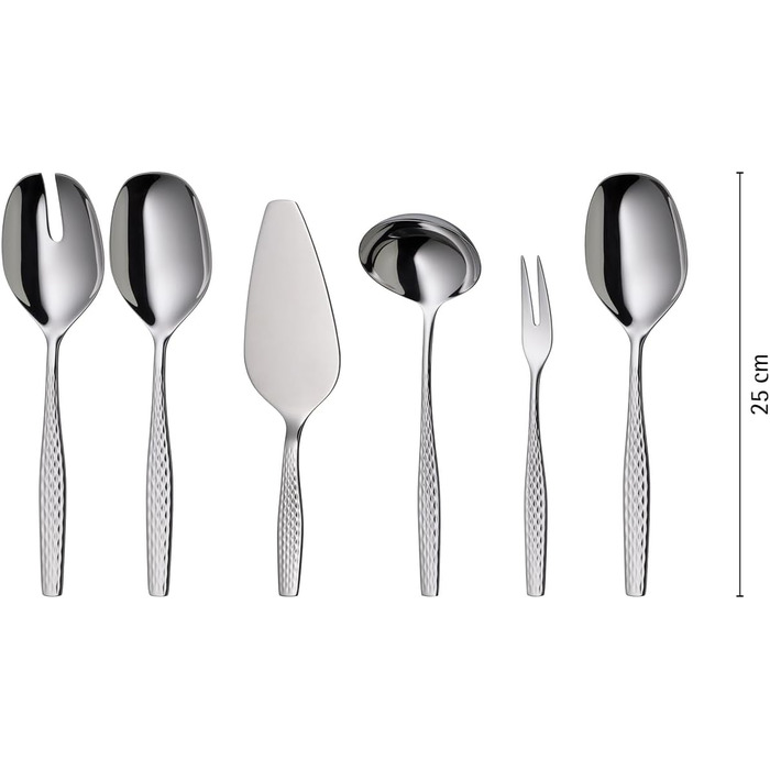 Набір столових приборів WMF Sentic для 12 осіб, 66 предметів посуду, ергономічний, захист Cromargan, можна мити в посудомийній машині, ковані обідні ножі, коробка для столових приборів 1270006341