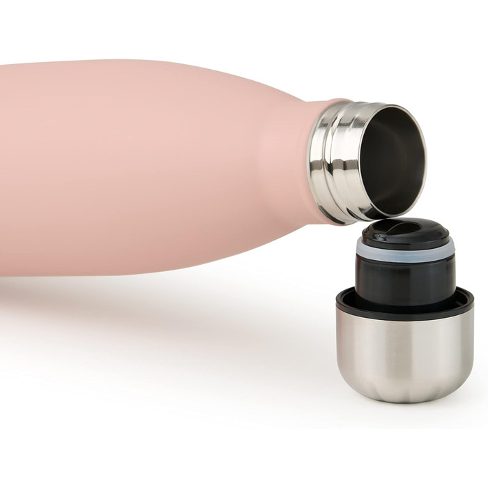 Пляшка для води Blumtal з нержавіючої сталі - Герметична ізольована пляшка - Пляшка для води без бісфенолу А для гарячого та холодного використання - Двостінна ізольована пляшка - Ізоляційна пляшка, стійка до іржі, дерево/срібло (14 - ніжно-рожевий - роже