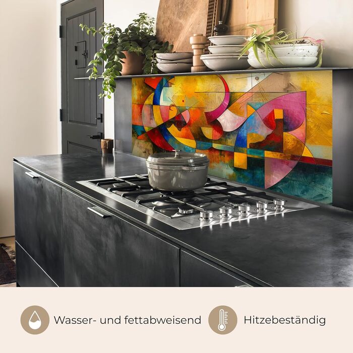 Кухонний фартух 60x80 см Самоклеючий настінний захисний екран для кухні Кухонний фартух Кухонні фасади Кухонні фартухи Кухонна стіна Вода - Пейзаж - (Мистецтво - Абстрактне, 80 x 150 см)