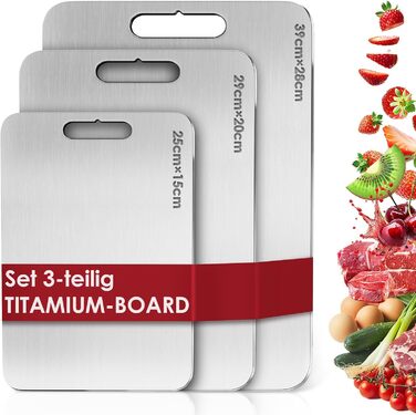 Набір з 3 обробних дощок з титановим покриттям PARPAT