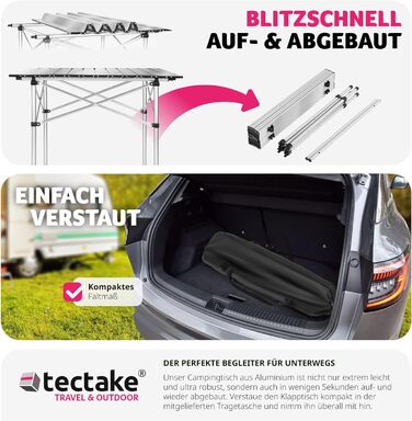 Кемпинговый стол 70 x 70 x 70 см tectake