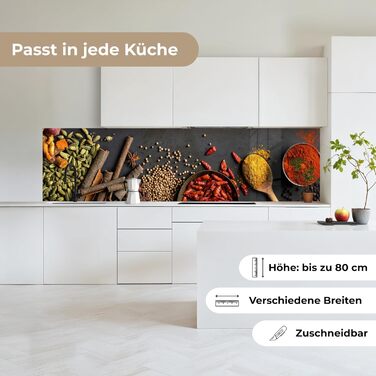 Кухонний фартух 60x80 см Самоклеючий захисний щиток для кухонної стіни Кухонний фартух Кухонні фасади Кухонні фартухи Кухонна стіна Вода - Пейзаж - (Трави - Їжа, 80 x 300 см)